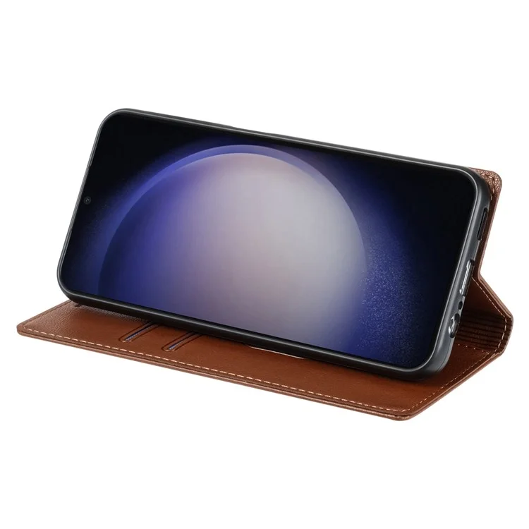 BKS-001 Para Xiaomi Redmi 13C 4G / 13C 5G / Poco C65 4G / Poco M6 5G / 13R 5G Funda de Cuero PU Cubierta Resistente a Caídas Magnética - Marrón