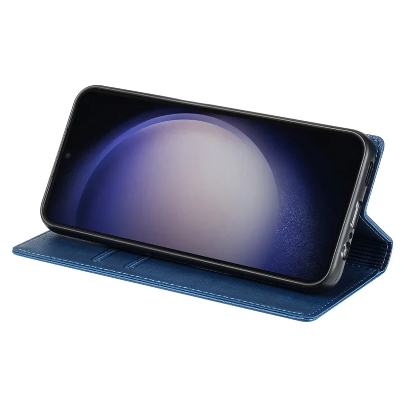 BKS-001 For Xiaomi Redmi 13C 4G / 13C 5G / Poco C65 4G / Poco M6 5G / 13R 5G Case PU Leather Cover Magnetic Drop-Resistant Shell - Blue