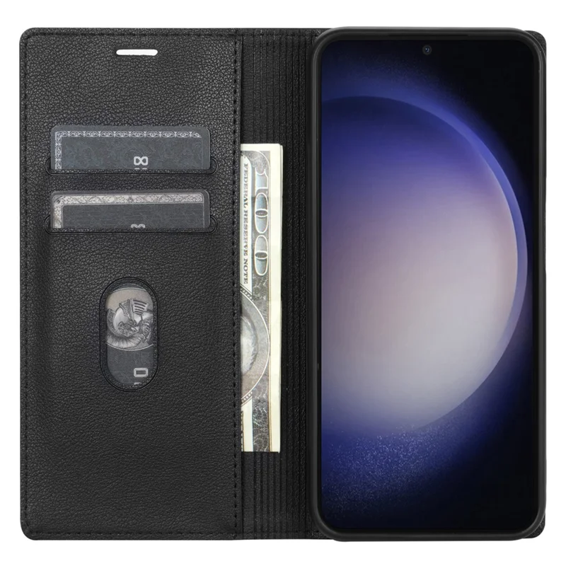 BKS-001 For Xiaomi Redmi 13C 4G / 13C 5G / Poco C65 4G / Poco M6 5G / 13R 5G Case PU Leather Cover Magnetic Drop-Resistant Shell - Black