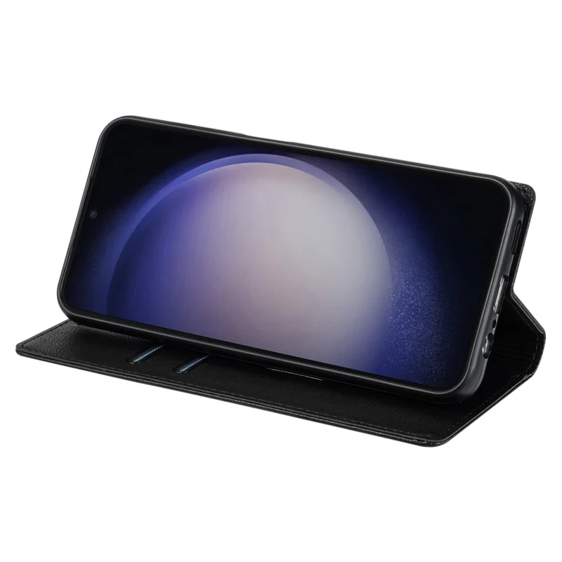 BKS-001 For Xiaomi Redmi 13C 4G / 13C 5G / Poco C65 4G / Poco M6 5G / 13R 5G Case PU Leather Cover Magnetic Drop-Resistant Shell - Black