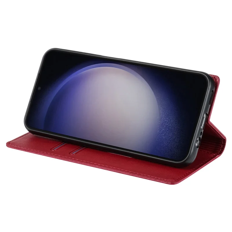 BKS-001 For Xiaomi Redmi 13C 4G / 13C 5G / Poco C65 4G / Poco M6 5G / 13R 5G Case PU Leather Cover Magnetic Drop-Resistant Shell - Red