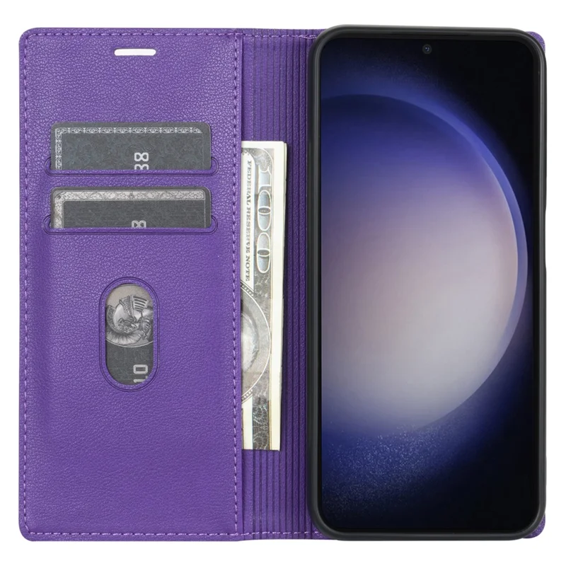 BKS-001 For Xiaomi Redmi 13C 4G / 13C 5G / Poco C65 4G / Poco M6 5G / 13R 5G Case PU Leather Cover Magnetic Drop-Resistant Shell - Purple