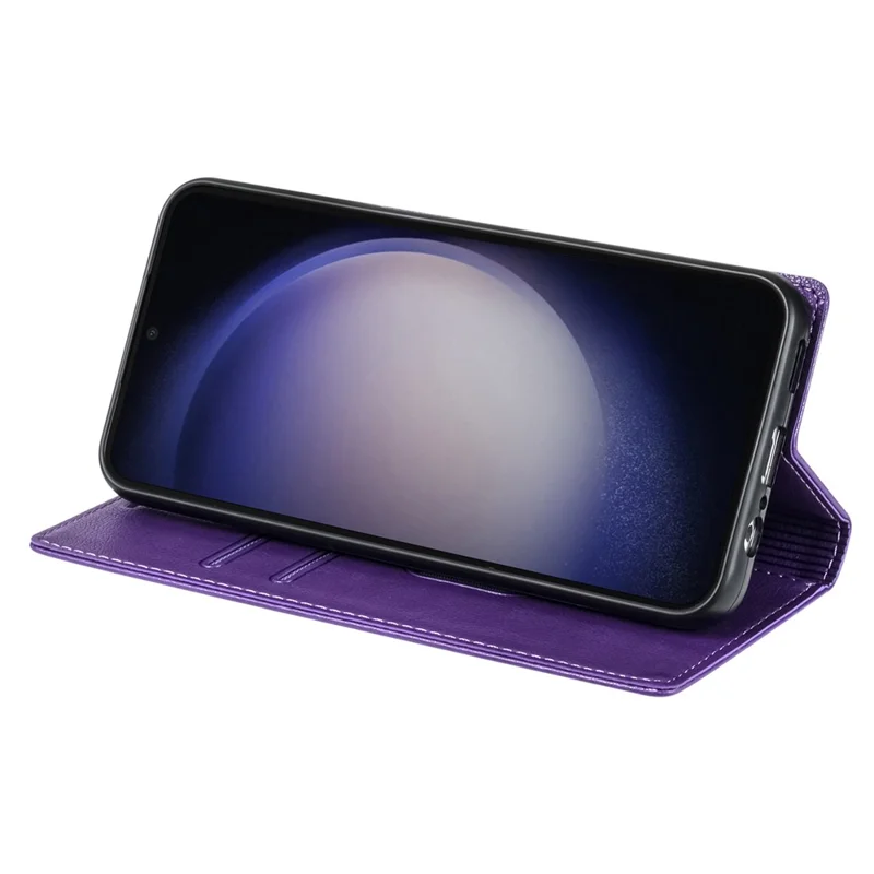 BKS-001 For Xiaomi Redmi 13C 4G / 13C 5G / Poco C65 4G / Poco M6 5G / 13R 5G Case PU Leather Cover Magnetic Drop-Resistant Shell - Purple