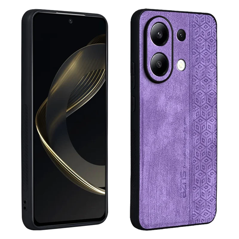 AZNS For Xiaomi Redmi Note 13 4G Case Anti-Scratch PU Leather Coated TPU Phone Cover - Purple
