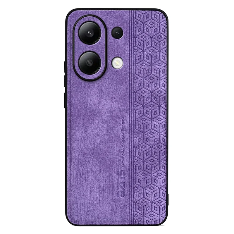 AZNS For Xiaomi Redmi Note 13 4G Case Anti-Scratch PU Leather Coated TPU Phone Cover - Purple