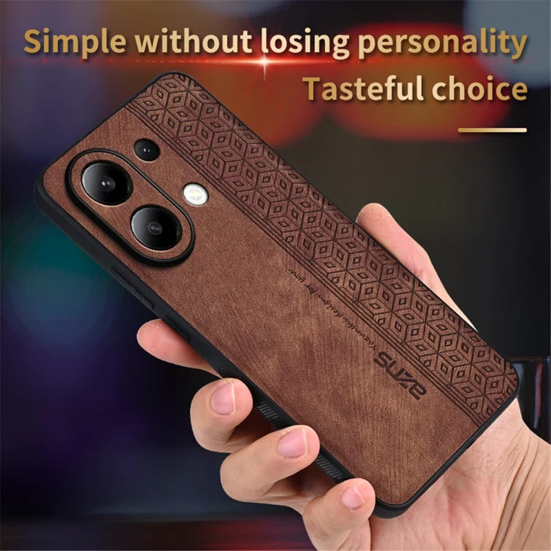 AZNS For Xiaomi Redmi Note 13 4G Case Anti-Scratch PU Leather Coated TPU Phone Cover - Purple