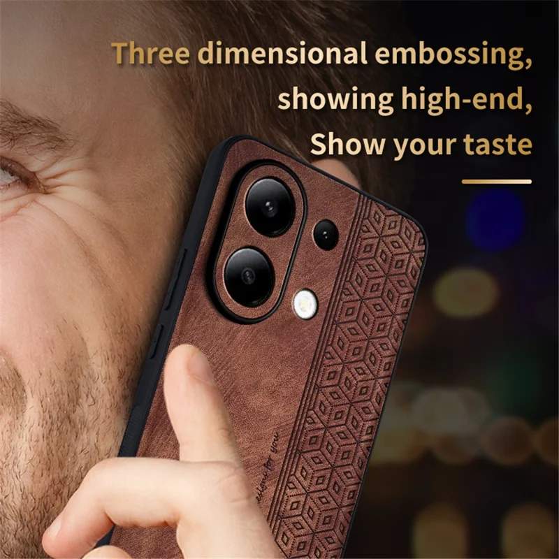 AZNS For Xiaomi Redmi Note 13 4G Case Anti-Scratch PU Leather Coated TPU Phone Cover - Purple