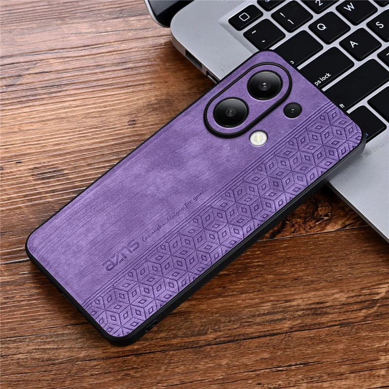 AZNS For Xiaomi Redmi Note 13 4G Case Anti-Scratch PU Leather Coated TPU Phone Cover - Purple