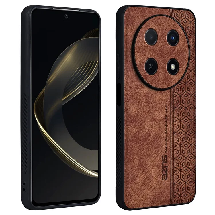 AZNS For Huawei Enjoy 70 Pro Case Anti-Scratch PU Leather Coated TPU Phone Cover - Brown