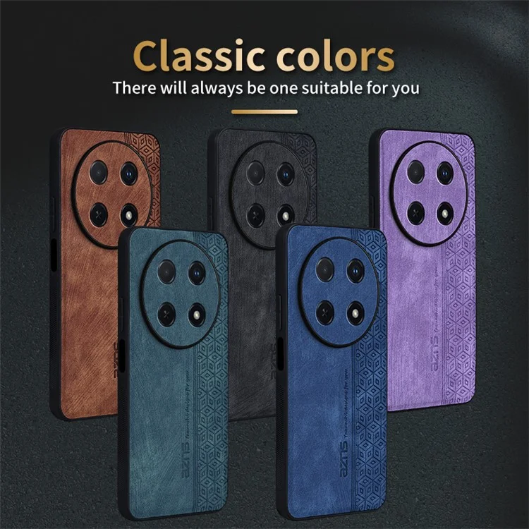 AZNS Для Huawei Enjoy 70 Pro Case Anti-Scratch PU Leather Coated TPU Phone Cover - Brown