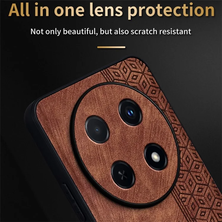 AZNS For Huawei Enjoy 70 Pro Case Anti-Scratch PU Leather Coated TPU Phone Cover - Brown