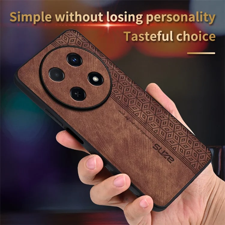 AZNS For Huawei Enjoy 70 Pro Case Anti-Scratch PU Leather Coated TPU Phone Cover - Brown