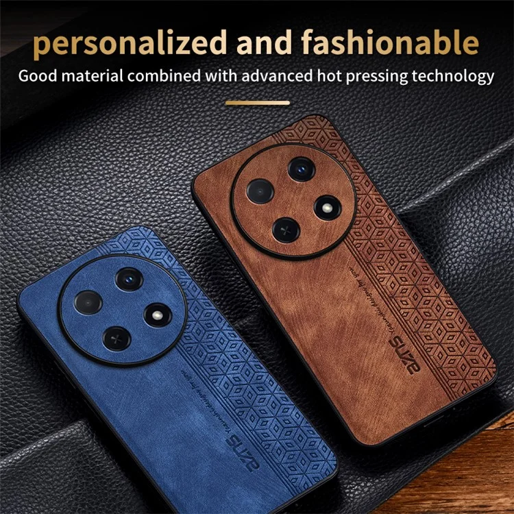 AZNS For Huawei Enjoy 70 Pro Case Anti-Scratch PU Leather Coated TPU Phone Cover - Brown