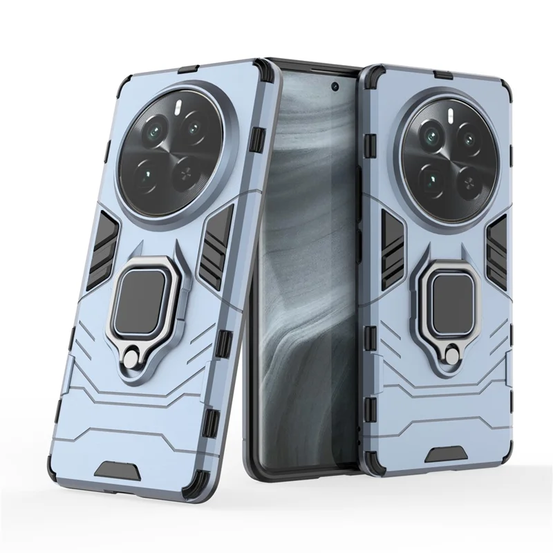 For Realme 12 Pro+ 5G / Realme 12 Pro 5G Shockproof Phone Case Ring Holder Kickstand Phone Cover - Blue