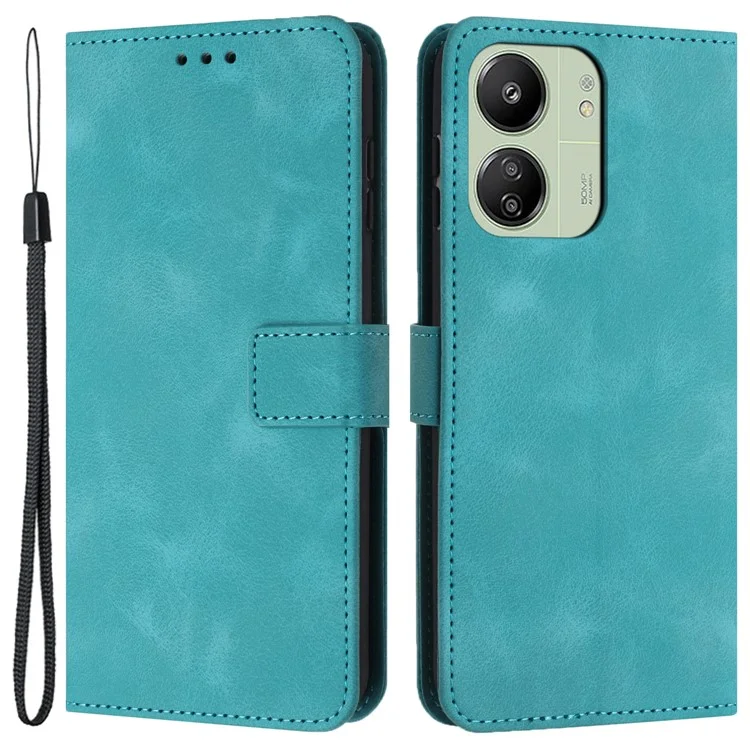 For Xiaomi Redmi 13C 4G / 5G / 13R 5G / Poco M6 5G / Poco C65 4G Case Slim-Fit PU Leather Phone Stand Cover - Green