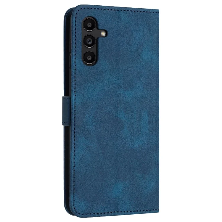 Supporto per telefono Cover per Samsung Galaxy A55 5G Case Skin-touch Pelle PU+TPU Custodia per telefono - Blu