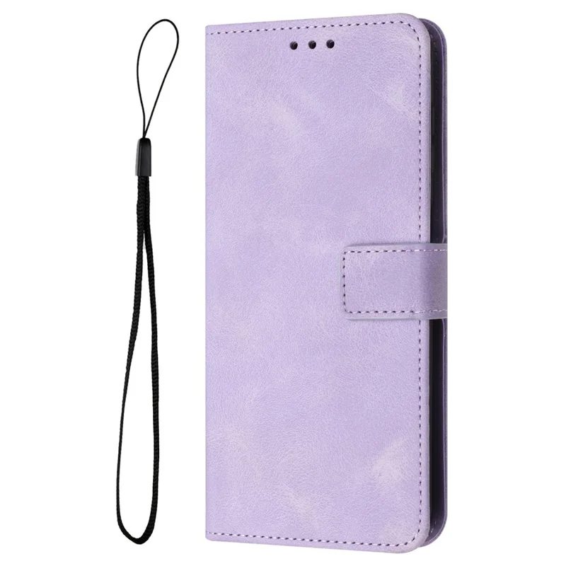 For Samsung Galaxy A15 5G Drop Protection Case Skin-touch PU Leather Phone Stand Cover - Purple