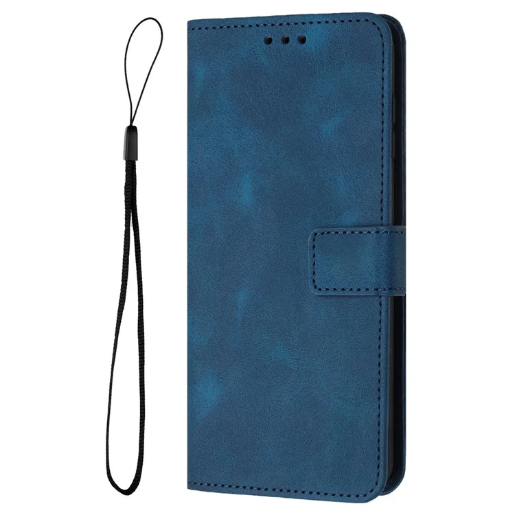 Pour Samsung Galaxy A05s 4G Stand Phone Case Skin-touch Étui en cuir PU Anti-Scratch Mobile Phone Cover - Bleu