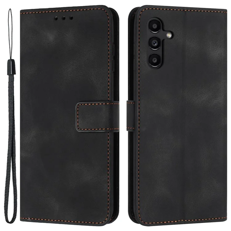 Phone Stand Case for Samsung Galaxy A25 5G (Global) (161.0 x 76.5 x 8.3mm) Skin-touch PU Leather Phone Cover - Black