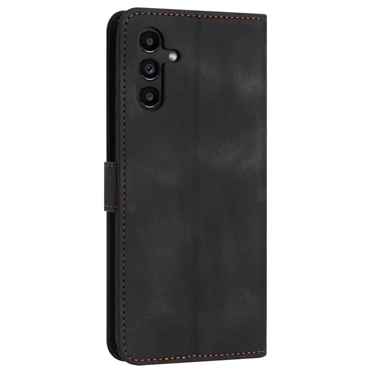 Phone Stand Case for Samsung Galaxy A25 5G (Global) (161.0 x 76.5 x 8.3mm) Skin-touch PU Leather Phone Cover - Black