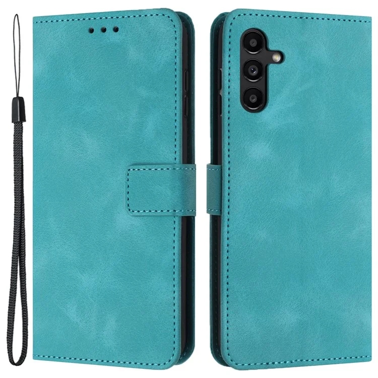 Per Samsung Galaxy A35 5G Custodia Skin-touch Pelle PU Colore Solido Supporto per Telefono - Verde