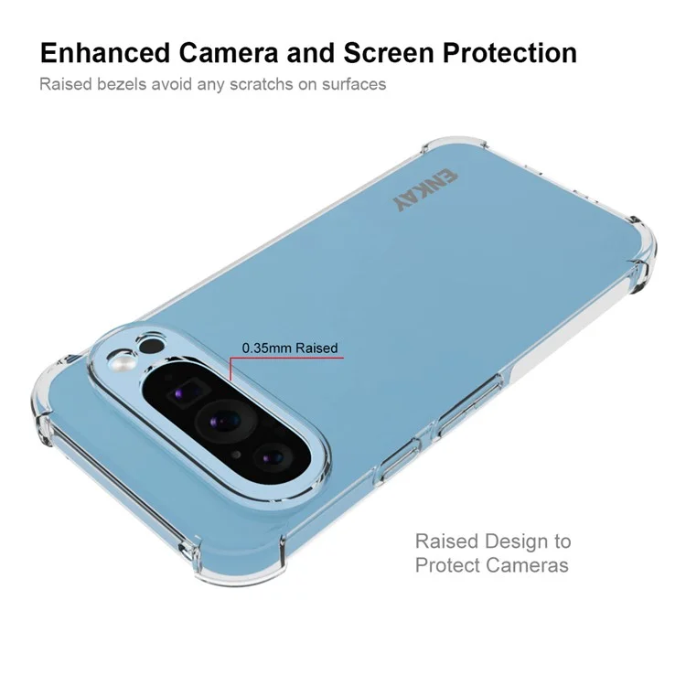ENKAY HAT PRINCE Für Google Pixel 9 Pro XL Hülle Stoßfest Dickere Ecken HD Klarer Telefonrücken