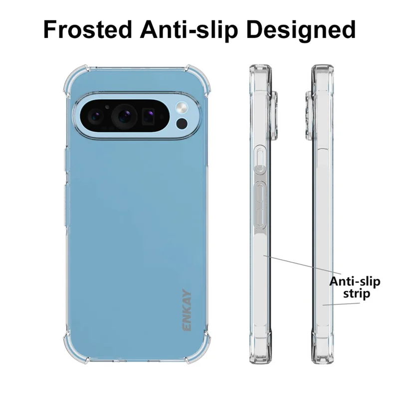 Enkay Hat Prince Para Google Pixel 9 Case TPU HD Corrientes de Esquinas Espesadas Transparentes Tapa Trasera