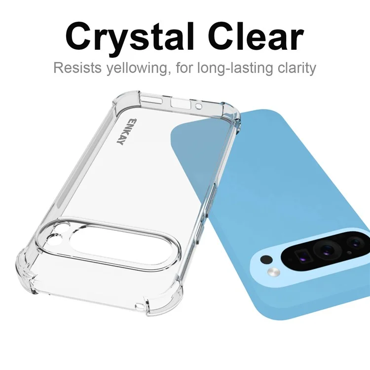 ENKAY HAT PRINCE Für Google Pixel 9 / Pixel 9 Pro TPU Case HD Klar Verstärkte Ecken Telefon-Rückabdeckung