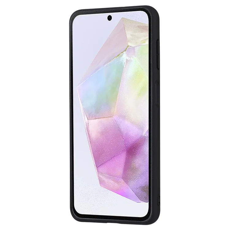 Per Samsung Galaxy A35 5G Custodia in Pelle PU+TPU con Supporto e Slot per Schede - Marrone