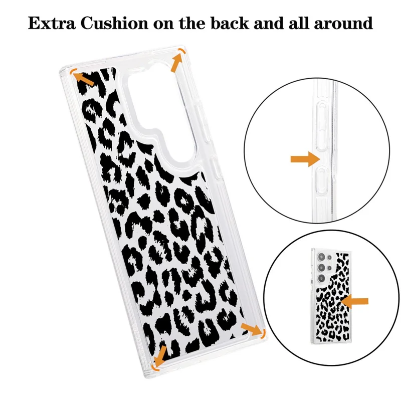 For Samsung Galaxy S24 Ultra Case Pattern Print Design TPU Shockproof Phone Cover - Small Leopard