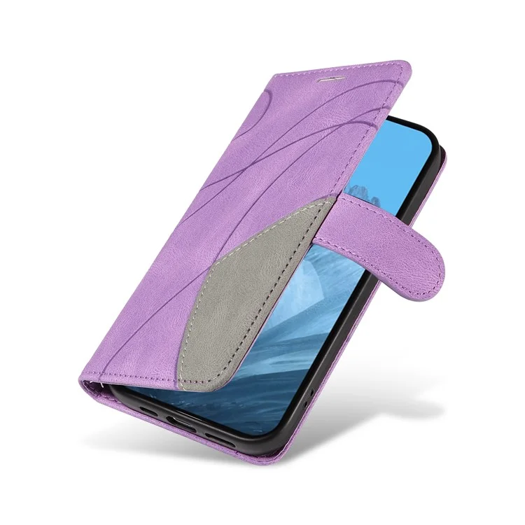 For Google Pixel 10 Pro / 10 / 9 Pro / 9 Leather Case Wallet Stand Color Splicing Phone Cover - Light Purple