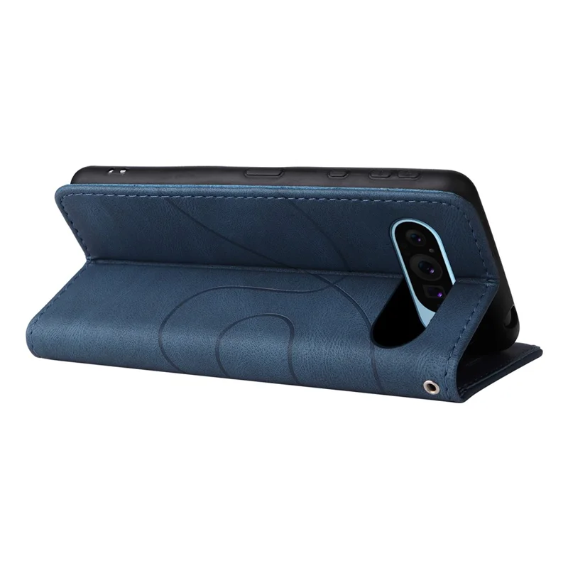 For Google Pixel 10 Pro / 10 / 9 Pro / 9 Leather Case Wallet Stand Color Splicing Phone Cover - Blue