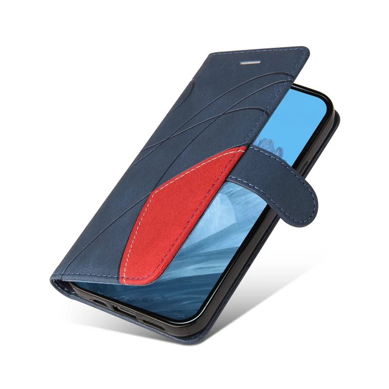 For Google Pixel 10 Pro / 10 / 9 Pro / 9 Leather Case Wallet Stand Color Splicing Phone Cover - Blue