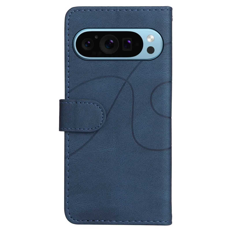 For Google Pixel 10 Pro / 10 / 9 Pro / 9 Leather Case Wallet Stand Color Splicing Phone Cover - Blue