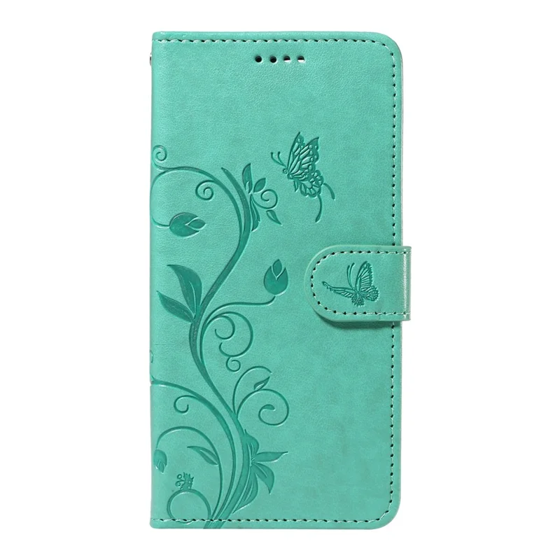 For Xiaomi 14 Ultra PU Leather Cases Flower Pattern Wallet Stand Phone Cover with Strap - Green