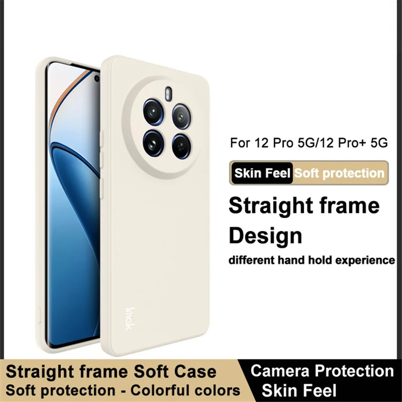 IMAK UC-4 Series for Realme 12 Pro 5G / 12 Pro+ 5G Soft TPU Case Straight Edge Phone Cover - White