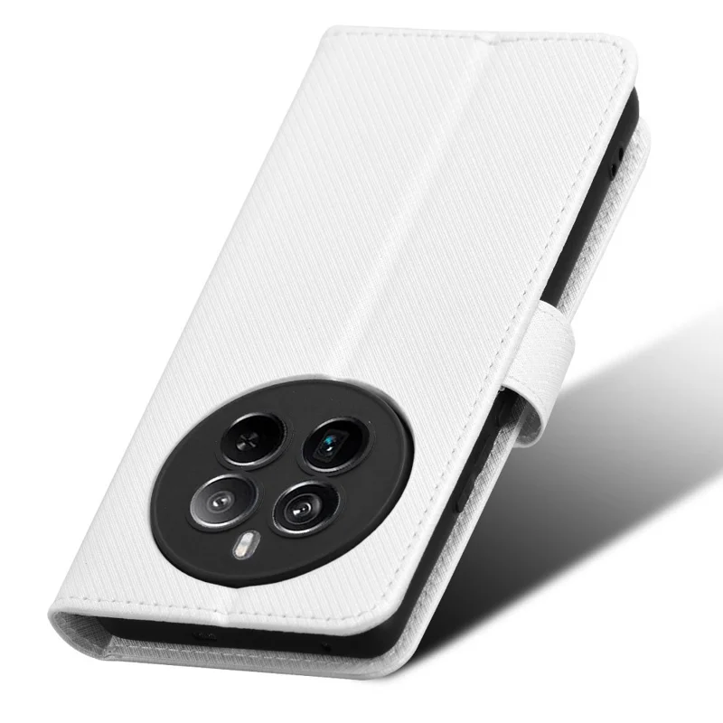For Realme 12 Pro 5G / 12 Pro+ 5G Case Stand Shockproof TPU Inner Shell Leather Phone Cover - White