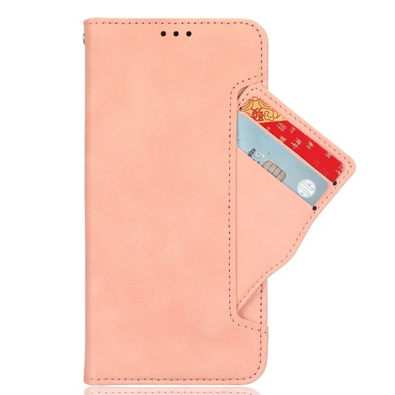 For Realme 12 4G / 12+ 5G / Narzo 70 Pro 5G / Narzo 70 5G / P1 5G / 13 4G Case PU Leather Stand Multiple Card Holders Phone Cover - Pink