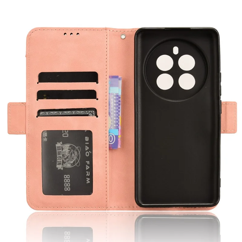For Realme 12 4G / 12+ 5G / Narzo 70 Pro 5G / Narzo 70 5G / P1 5G / 13 4G Case PU Leather Stand Multiple Card Holders Phone Cover - Pink