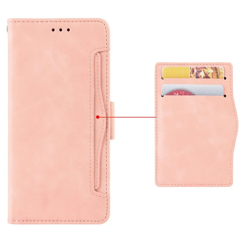 For Realme 12 4G / 12+ 5G / Narzo 70 Pro 5G / Narzo 70 5G / P1 5G / 13 4G Case PU Leather Stand Multiple Card Holders Phone Cover - Pink