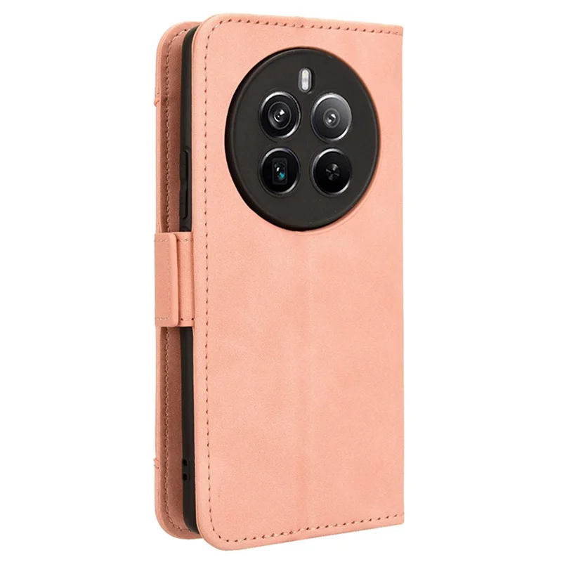 For Realme 12 4G / 12+ 5G / Narzo 70 Pro 5G / Narzo 70 5G / P1 5G / 13 4G Case PU Leather Stand Multiple Card Holders Phone Cover - Pink