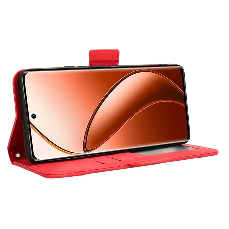 For Realme 12 4G / 12+ 5G / Narzo 70 Pro 5G / Narzo 70 5G / P1 5G / 13 4G Case PU Leather Stand Multiple Card Holders Phone Cover - Red