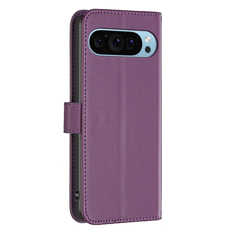 BINFEN COLOR BF17 For Google Pixel 9 Magnetic Phone Case Drop-proof Leather Card Slots Cover - Dark Purple