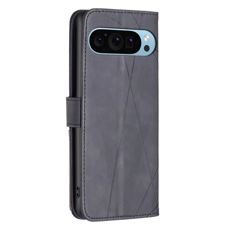 BINFEN COLOR BF05 Para Google Pixel 9 Pro XL Carcasa Funda Piel Sintética Anti-Arañazos Cartera de Teléfono - Negro