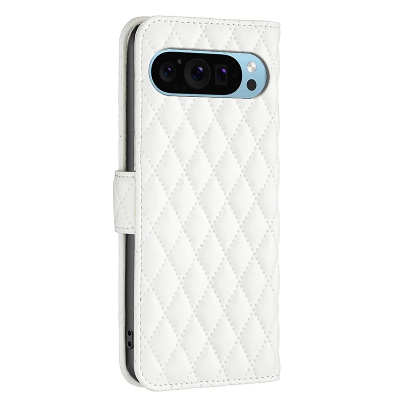BINFEN COLOR BF Style-14 For Google Pixel 9 Pro XL Case PU Leather Magnetic Shockproof Folio Phone Cover - White