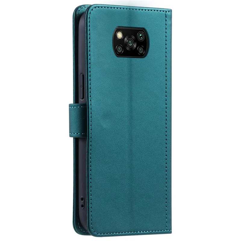 For Xiaomi Poco X3 / Poco X3 NFC / Poco X3 Pro Wallet Case PU Leather+TPU Phone Cover Rhombus Grid Pattern - Green
