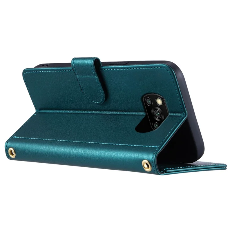 For Xiaomi Poco X3 / Poco X3 NFC / Poco X3 Pro Wallet Case PU Leather+TPU Phone Cover Rhombus Grid Pattern - Green