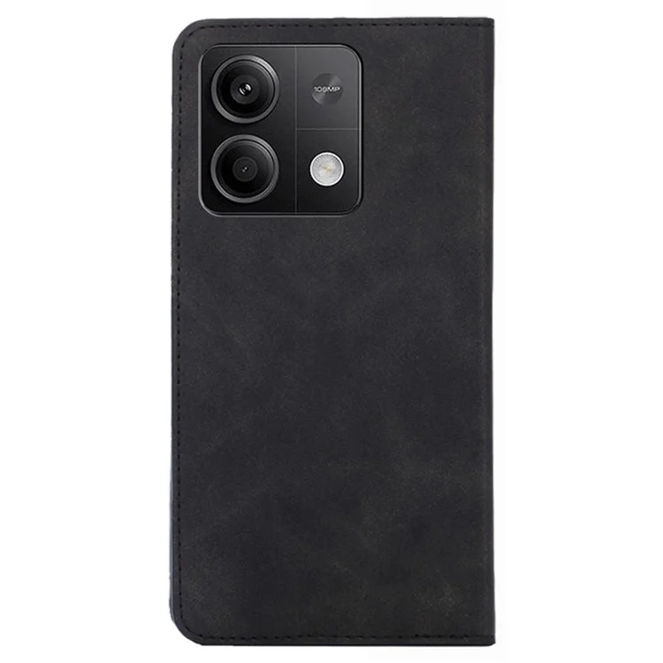 For Xiaomi Redmi Note 13 5G Case PU Leather Card Holder Skin-touch Phone Cover - Black