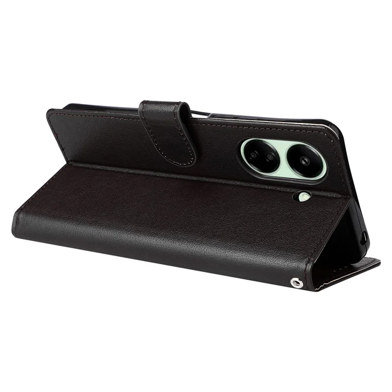 For Xiaomi Redmi 13C 4G / Poco C65 4G Case PU Leather Wallet Phone Cover Magnetic Clasp - Black