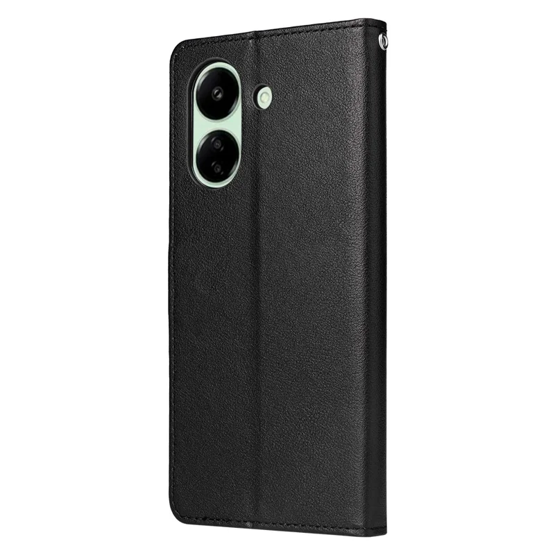 For Xiaomi Redmi 13C 4G / Poco C65 4G Case PU Leather Wallet Phone Cover Magnetic Clasp - Black
